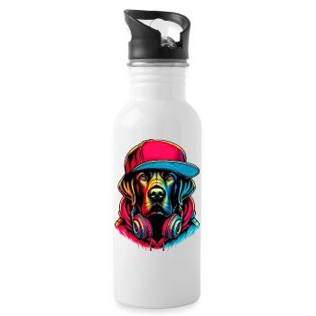 Dog - Water bottle with straw - white - Right