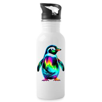 Pingouin - Gourde avec paille intégrée - blanc - Droite