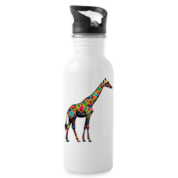 Girafe - Gourde avec paille intégrée - blanc - Droite