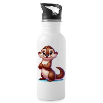 Otter - Trinkflasche mit integriertem Trinkhalm - Weiß - Rechts