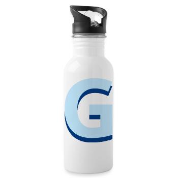 Lettre g bleu pop et moderne - Gourde avec paille intégrée - blanc - Droite