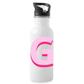Letter g pink pop and modern - Water bottle with straw - white - Right