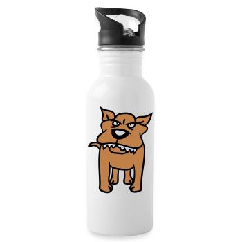 Chien, Monstre, Maléfique, Dangereux, Loup, Dents acérées - Gourde avec paille intégrée - blanc - Droite