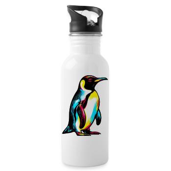 Penguin - Water bottle with straw - white - Right