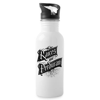 Raíces que Perduran - Trinkflasche mit integriertem Trinkhalm - Weiß - Rechts