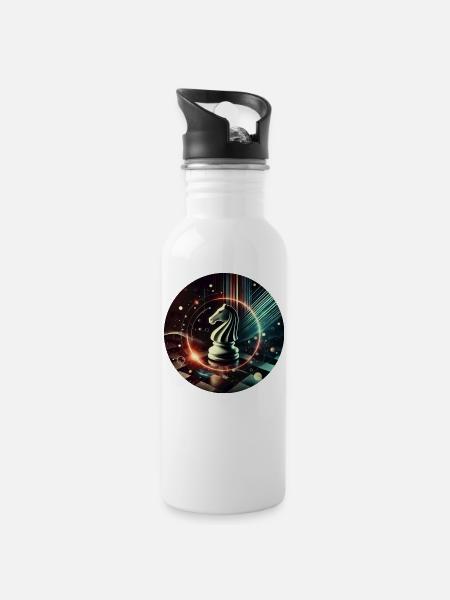 Space Knight - Water bottle with straw - white
