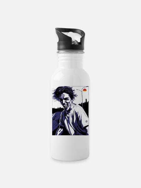 Big Smile Zombie Guy - Trinkflasche mit integriertem Trinkhalm - Weiß