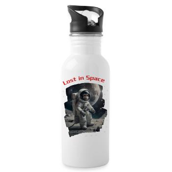 Lost in Space - Monkey as Astronaut - Water bottle with straw - white - Right