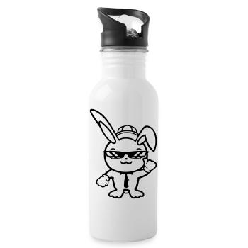 Lunettes de soleil lapin Cappy cravate Cool Hat Comic - Gourde avec paille intégrée - blanc - Droite