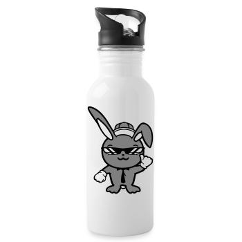 Lunettes de soleil lapin Cappy cravate Cool Hat Comic - Gourde avec paille intégrée - blanc - Droite