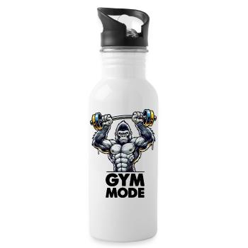 Gorilla Weight Fitness 1 - Water bottle with straw - white - Right
