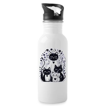 Kittymania - Gourde avec paille intégrée - blanc - Droite