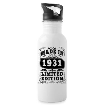 1931 Original 1931 Vintage Vintage rétro anniversa - Gourde avec paille intégrée - blanc - Droite