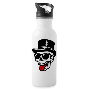 Bräutigam Skelett - Trinkflasche mit integriertem Trinkhalm - Weiß - Rechts