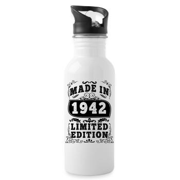 1942 Original 1942 Vintage Vintage rétro anniversa - Gourde avec paille intégrée - blanc - Droite