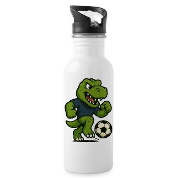 dino fussball - Trinkflasche mit integriertem Trinkhalm - Weiß - Rechts