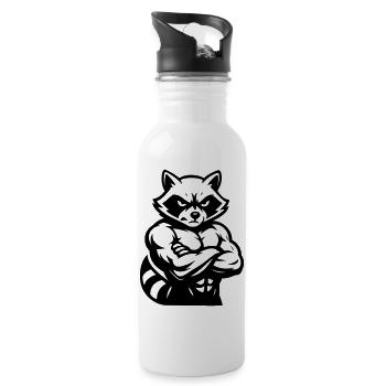 Raccoon - Trinkflasche mit integriertem Trinkhalm - Weiß - Rechts