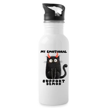 Emotionaler Support-Dämon – Lustige Katzen Edition - Trinkflasche mit integriertem Trinkhalm - Weiß - Rechts