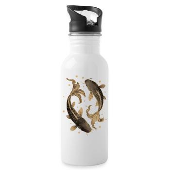 Koi Karpfen - Trinkflasche mit integriertem Trinkhalm - Weiß - Rechts