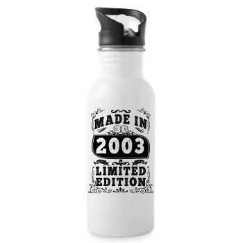 2003 Original 2003 Vintage Vintage Retro Jahrestag - Trinkflasche mit integriertem Trinkhalm - Weiß - Rechts