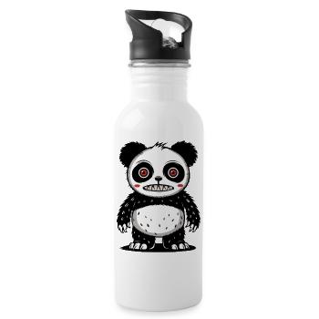 Panda Ours - Gourde avec paille intégrée - blanc - Droite