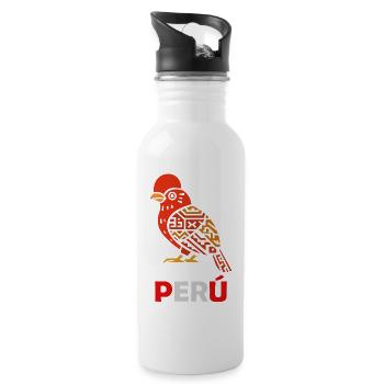 Abird Nacional Peru - Cock of the Rock - Water bottle with straw - white - Right