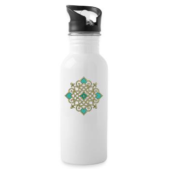 Motif Oriental - Gourde avec paille intégrée - blanc - Droite