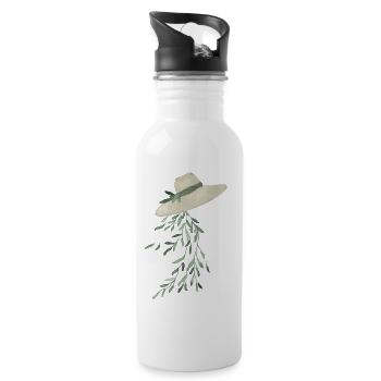 Blaetterhut - Trinkflasche mit integriertem Trinkhalm - Weiß - Rechts