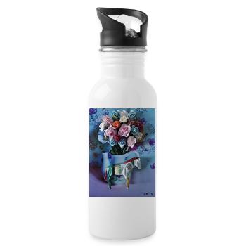 Colorful pony - Water bottle with straw - white - Right