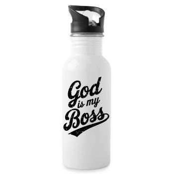 God is my - Water bottle with straw - white - Right