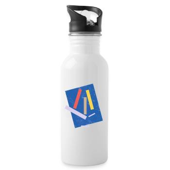 Artist's face - Water bottle with straw - white - Right