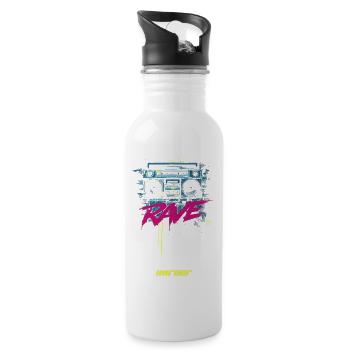 RAVE DAnce harder - Water bottle with straw - white - Right