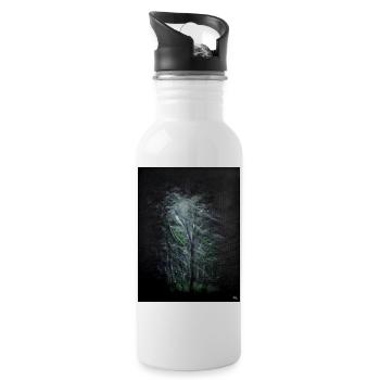 Mystical Forest Abstract - Water bottle with straw - white - Right