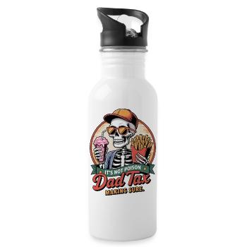 Lustige Skelett Papa Steuer - Trinkflasche mit integriertem Trinkhalm - Weiß - Rechts