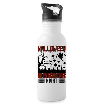 Halloween Horror Night Design - Water bottle with straw - white - Right