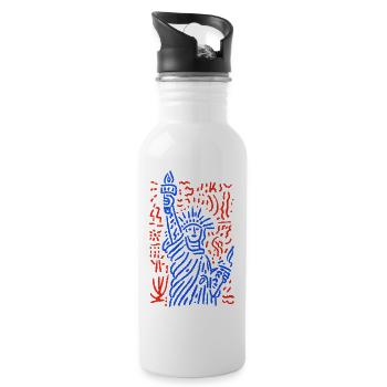 Dame liberté - Gourde avec paille intégrée - blanc - Droite