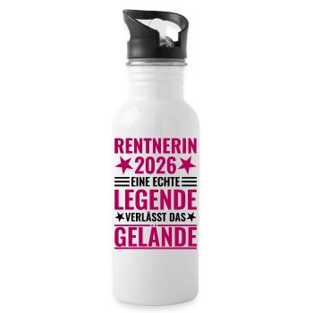 Pensioner 2026 A legend leaves the site - Water bottle with straw - white - Right