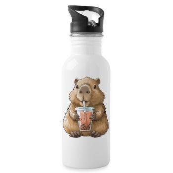 Sweet Anime Capybara Bubble Tea Boba Tea - Water bottle with straw - white - Right
