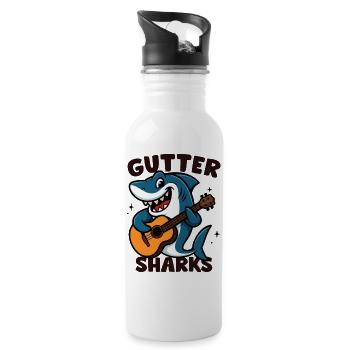 Crapaud Musicien Shark - Gourde avec paille intégrée - blanc - Droite