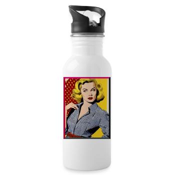 Pop Art Diva Retro Look Polka Dot Blouse Mode - Gourde avec paille intégrée - blanc - Droite