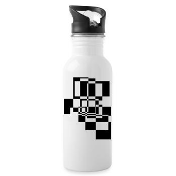 Abstrakte Formen und Muster Geschenk - Trinkflasche mit integriertem Trinkhalm - Weiß - Rechts