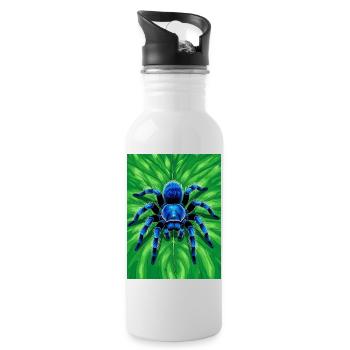 Gooty Sapphire Tarantula Brilliant blue spider - Water bottle with straw - white - Right