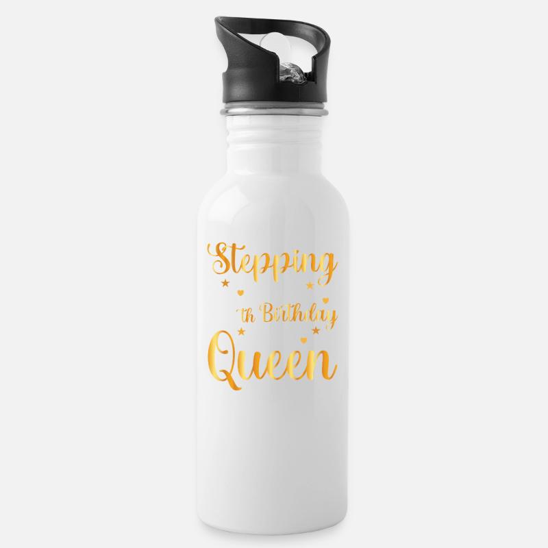 60e anniversaire Queen Design - Gourde avec paille intégrée - blanc
