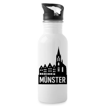 Ville universitaire de Münster - Gourde avec paille intégrée - blanc - Droite