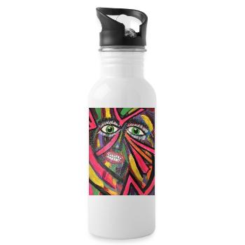 Luminous Portrait Mosaic - Water bottle with straw - white - Right