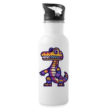 Alligator Halloween Zombie - Water bottle with straw - white - Right