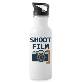 Shoot Film Retro Kamera - Trinkflasche mit integriertem Trinkhalm - Weiß - Rechts