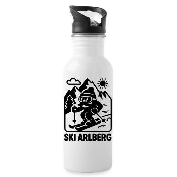 ski arlberg - Trinkflasche mit integriertem Trinkhalm - Weiß - Rechts