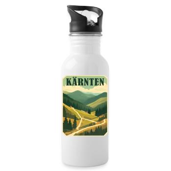 Motif rétro Carinthie - Gourde avec paille intégrée - blanc - Droite