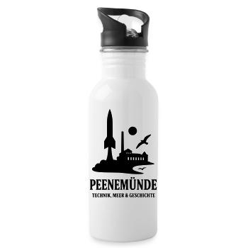 Peenemünde Usedom History Technology Sea - Water bottle with straw - white - Right